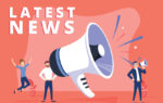 Illustration of a large megaphone with people around it, and the words “Latest News” in bold white letters on a red background.
