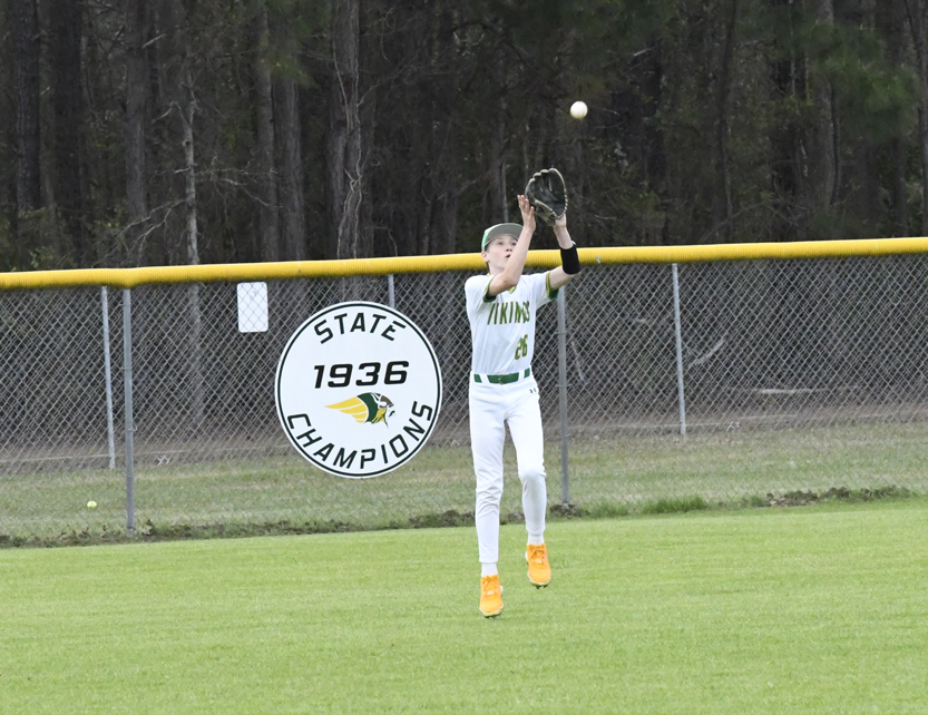 Latta's left fielder catches a fly