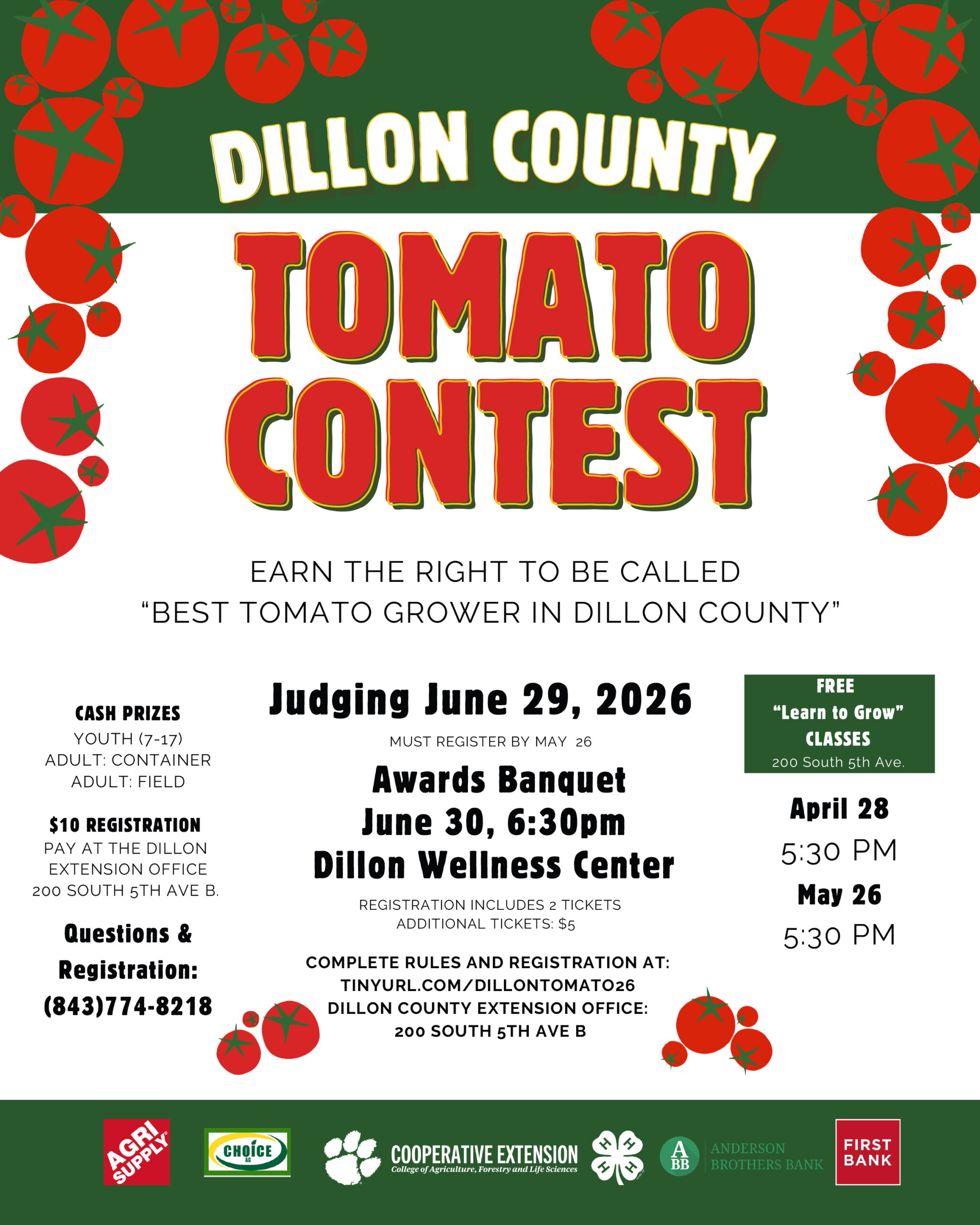Dillon County Tomato Contest flyer