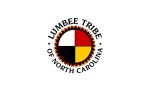 Lumbee Tribe of North Carolina logo featuring a circle with red, yellow, black, and white quadrants, surrounded by text.