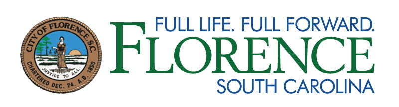 City of Florence, South Carolina logo with city seal and slogan "Full Life. Full Forward."