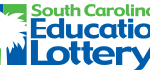 South Carolina Education Lottery logo with a white palmetto tree on a blue background.