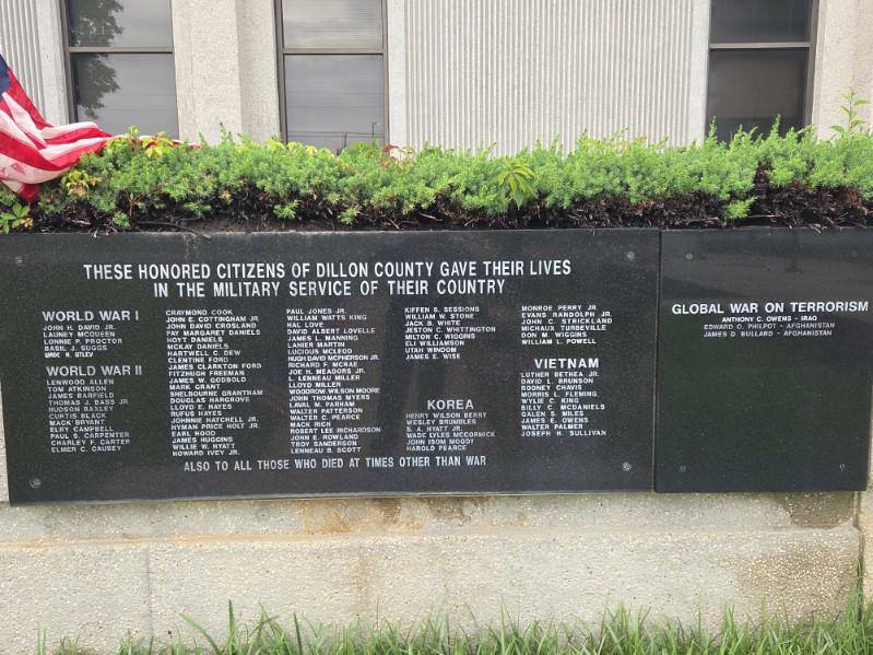 Black Memorial wall with white letters