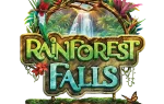 Rainforest Falls logo with colorful tropical plants, a waterfall, and the tagline "Exploring the Nature of God."