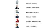Illustrations of U.S. presidents on the left, names on the right; activity asks to match each face with the correct president’s name.