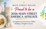 Main Street Dillon announcement: Proud to be a 2026 Main Street America Affiliate, strengthening downtown Dillon and building a brighter future.
