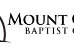 Logo with three crosses on a hill and the text "Mount Calvary Baptist Church" beside the image.