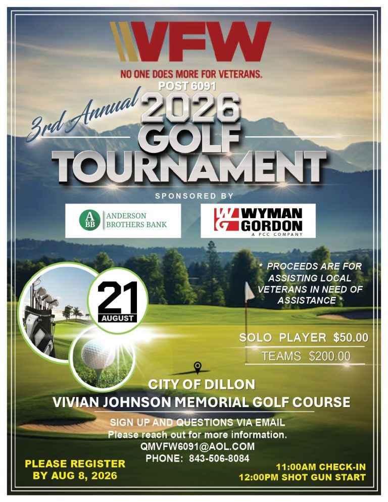 VFW Post 6091 Golf Tournament Set For August 21st