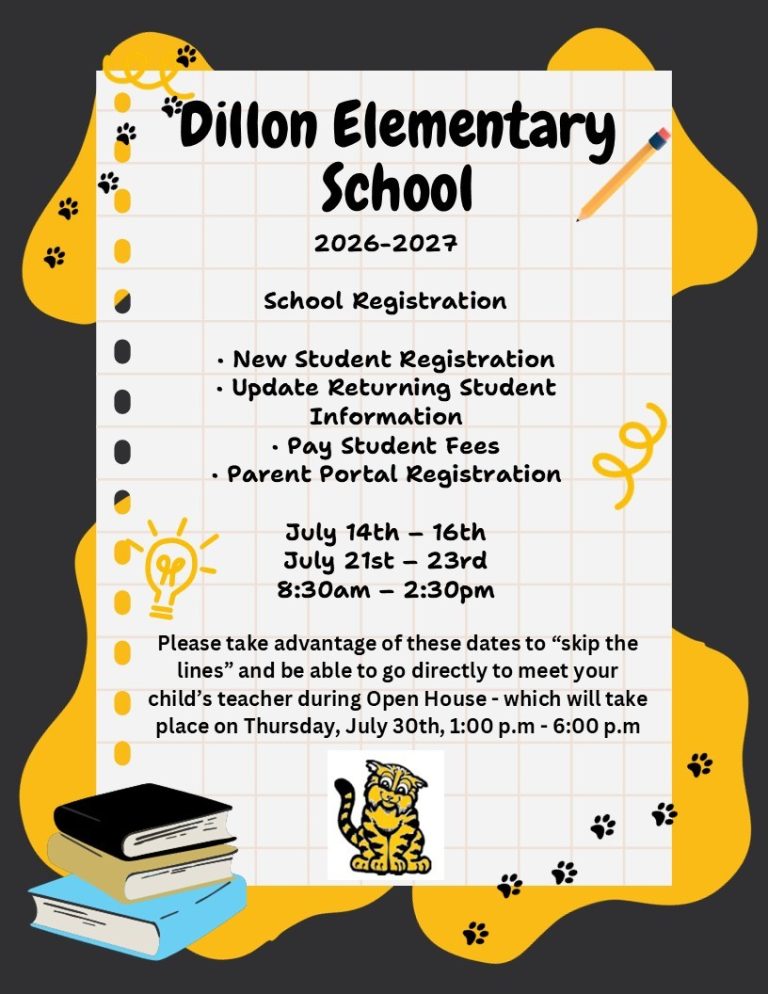 Dillon Elementary School Registration Set